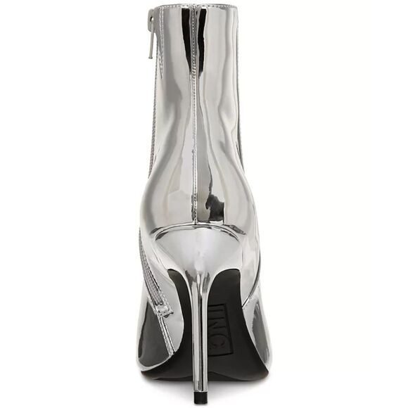 A New Day Women's Shandra Ankle Boots Patent Leather Silver Pointy Toe SZ 9:NWOB - Picture 4 of 14